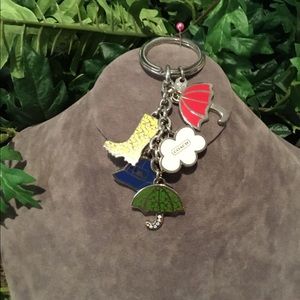 Coach Rainy Day Weather Mix Key Chain NWOT